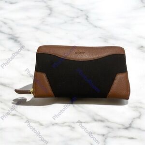 DKNY wallet, leather, and canvas. Zipper closure clean without any damage